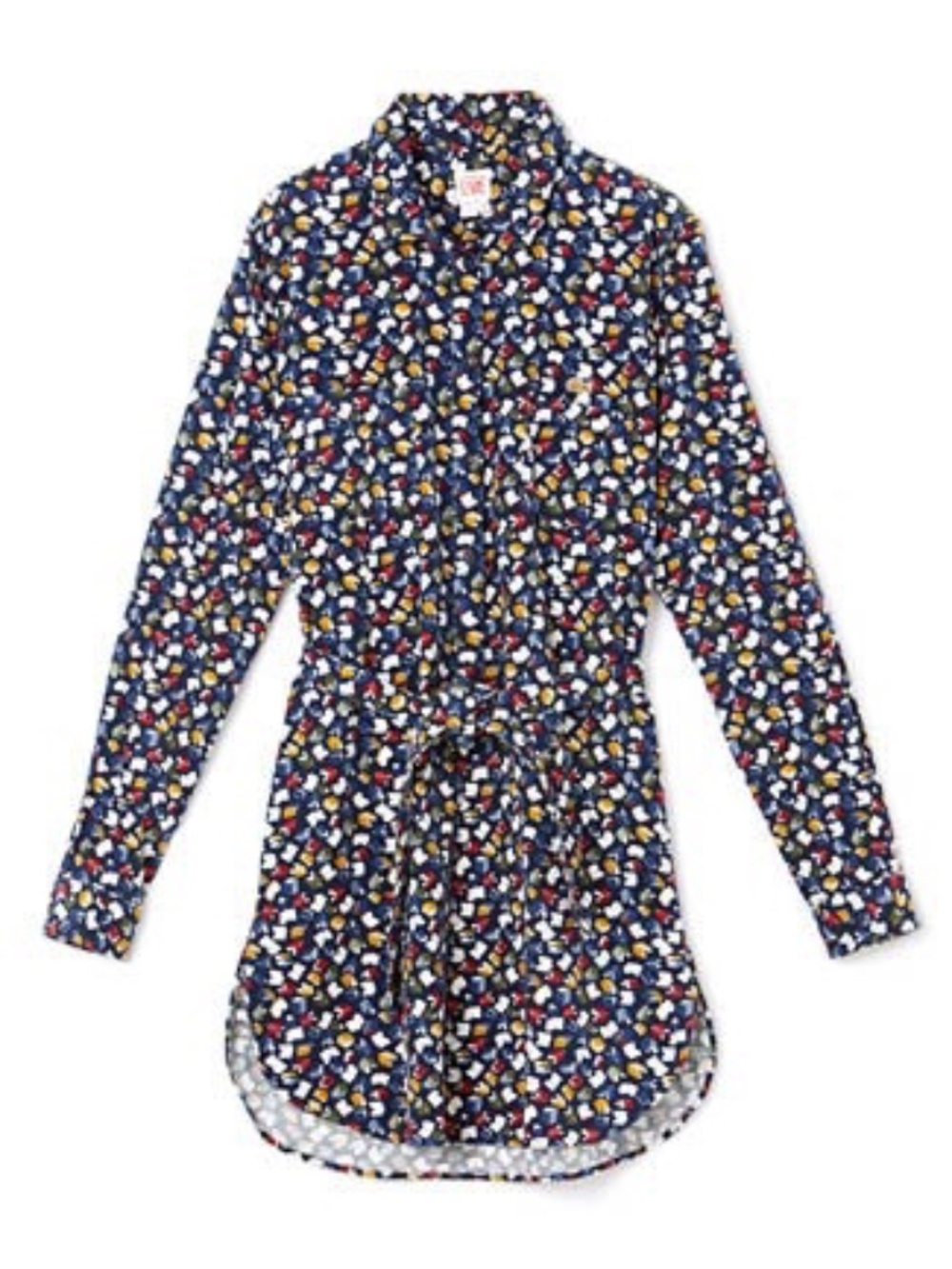 Lacoste L!VE Long-Sleeve Book-Print Shirt Dress, Corduroy (Cotton), NWT, XS